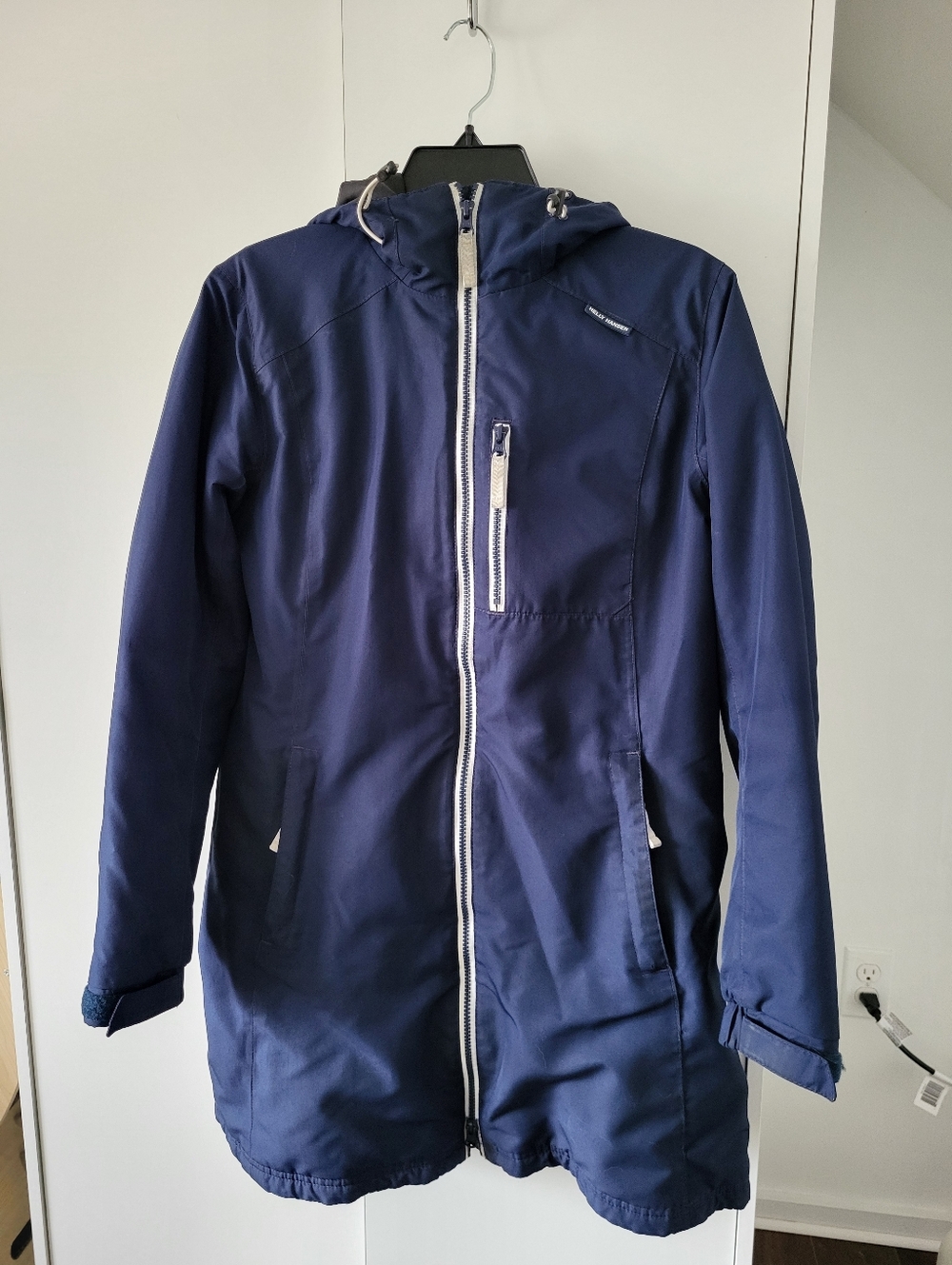 Helly Hansen Belfast insulated winter rain coat in navy, size M